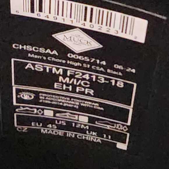 Muck Boot Steel Toe Work Boots – Men’s Size 12, Puncture Resistant, Waterproof - Picture 4 of 11